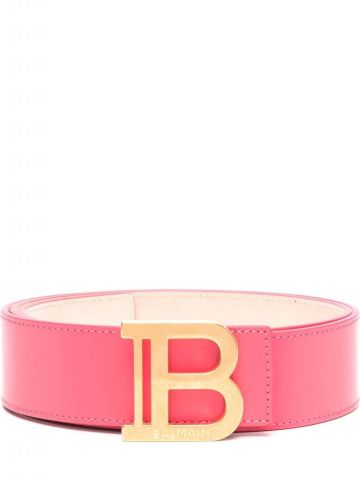 Logo plaque pink leather Belt