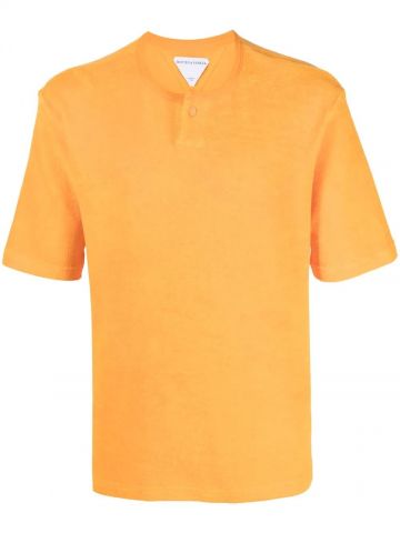 Buttons detail orange T-shirt
