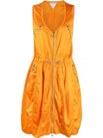 Orange zipped puffball Dress