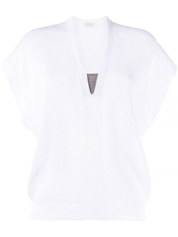 White cap sleeves Sweater 