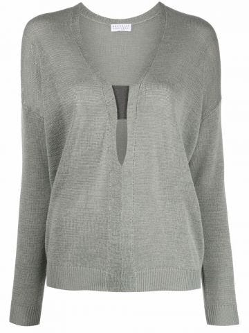 Grey V neck Sweater
