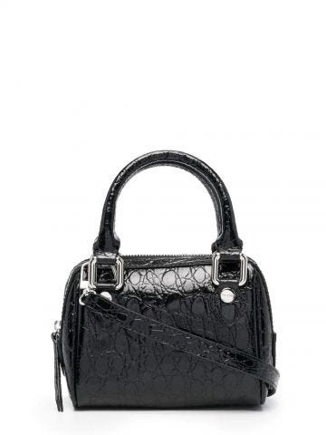 Croc-embossed black Dora mini Bag