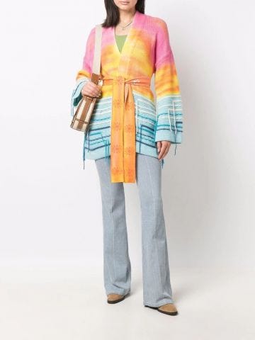 Tie-dye print multicolored Cardigan