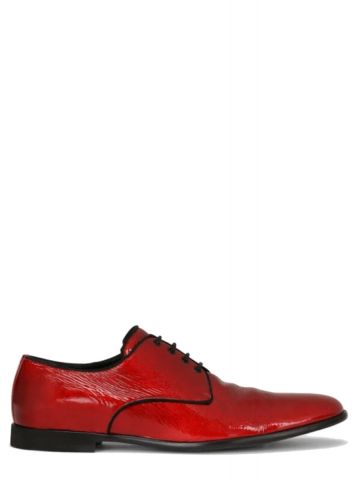 Raffaello Derby Shoes in red naplack patent leather