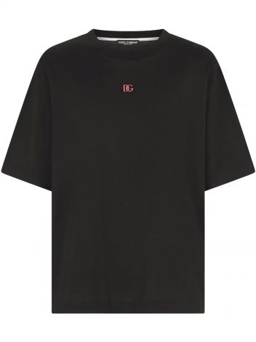 Black applique T-shirt