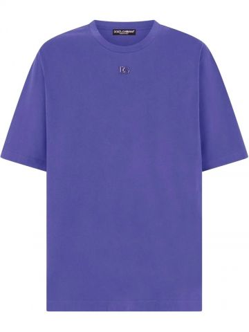 Embroidered logo purple T-shirt