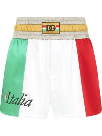 Italia multicolored colour-block track Shorts