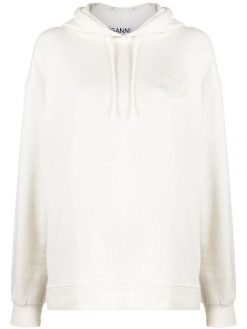 White embroidered Hoodie