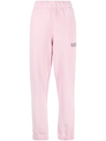 Pantaloni sportivi rosa con ricamo
