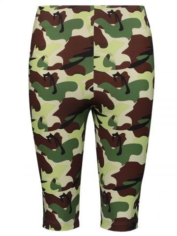 Green camouflage print Cyclist Shorts