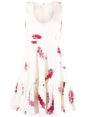 Floral print white mini Dress