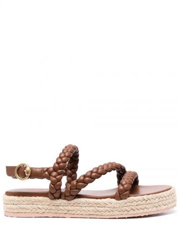 Brown braided open toe Sandals