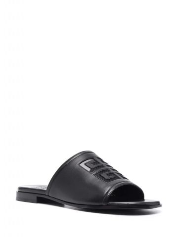 Embossed logo black Slides Sandals