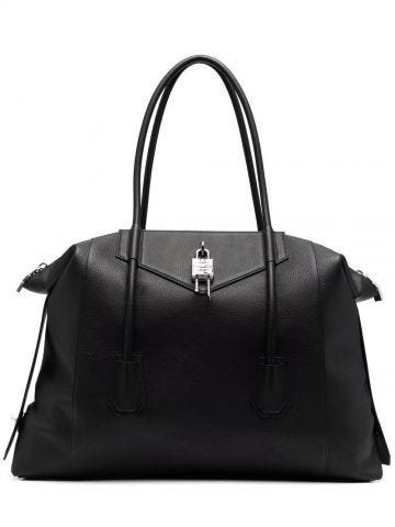 Black Antigona Lock Soft tote Bag