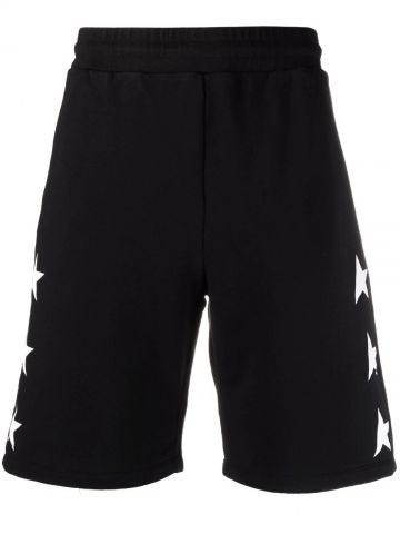 Black star-print shorts