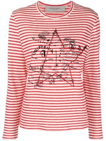 Red striped long sleeved T-shirt