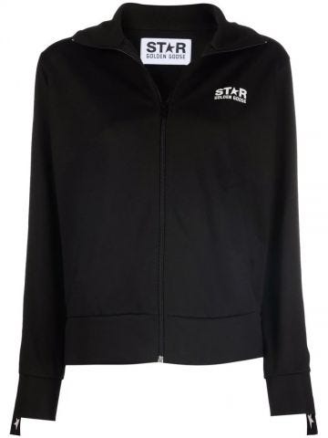 Black Denise Star Collection zipped sweatshirt