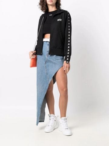 Black Denise Star Collection zipped sweatshirt