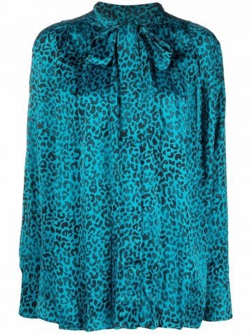 Blue leopard print Blouse