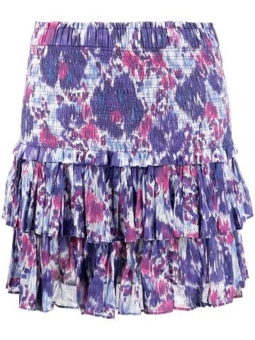 Abstract print purple Naomi mini Skirt