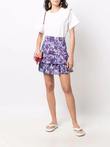 Abstract print purple Naomi mini Skirt