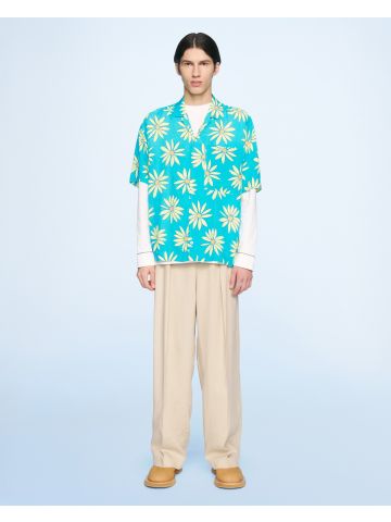 Multicolored daisy print Jean Shirt