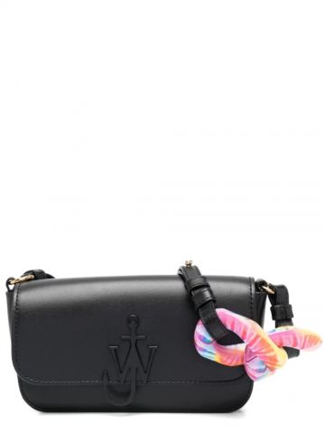 Black Baguette Anchor Bag with tie-dye chain