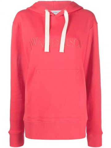 Logo embroidered red Hoodie