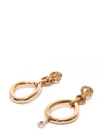 Crystal embellished gold asymmetrical Earrings