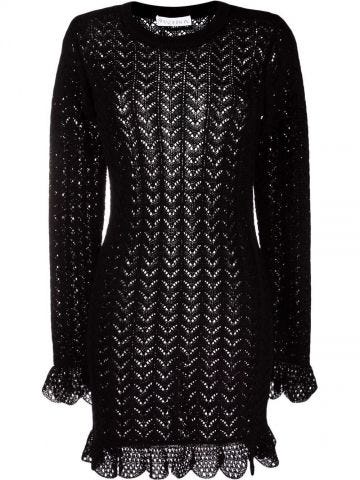 Black ruffled crochet Dress