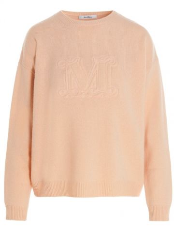 Embroidered pink Aster Sweater