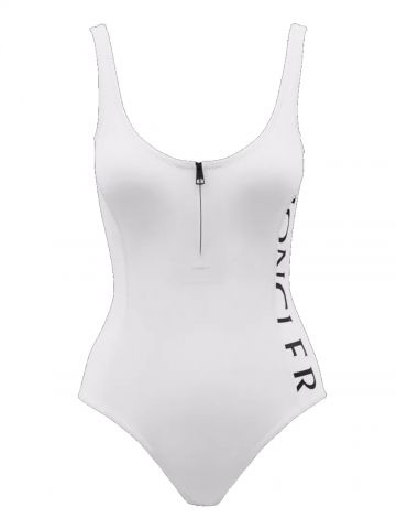 White One piece Swimsuit with logo