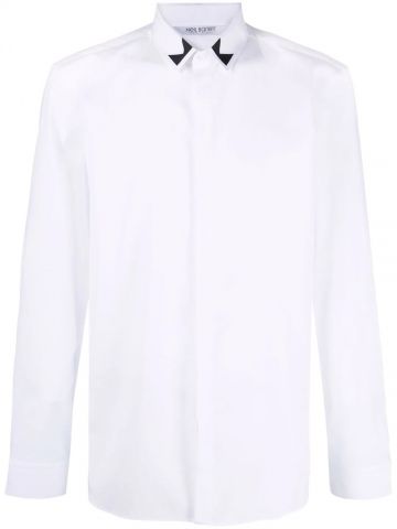 Printed collar white Shirt