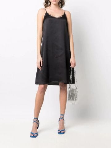 Thin straps mini black Dress