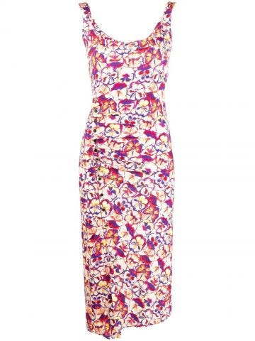 Floral print multicolored gathered Dress