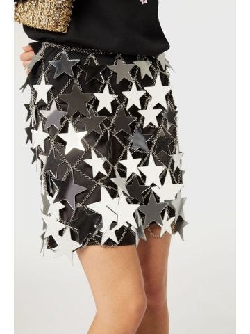 Short skirt in silver stars