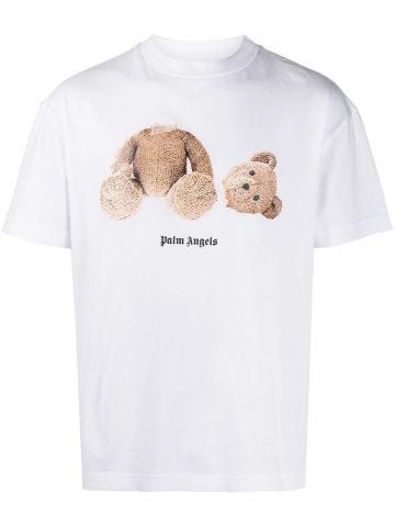 Bear graphic printed white T-shirt