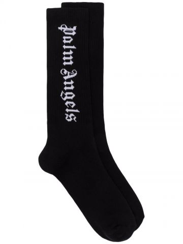 Intarsia logo black Socks