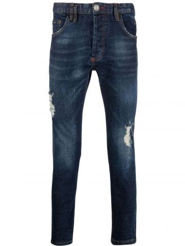 Distressed blue slim fit Jeans