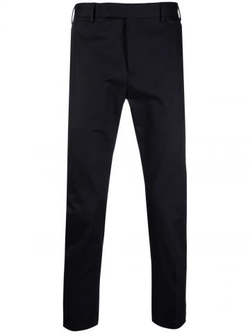 Black cropped slim-cut Trousers