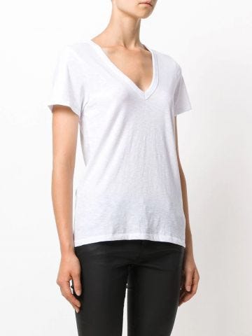 White basic v-neck T-shirt