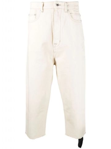 Frayed edge white cropped Jeans