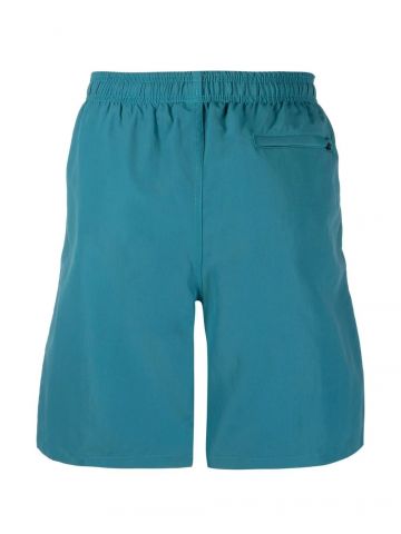 Shorts sportivi blu con ricamo logo