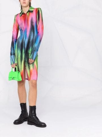 Multicolour graphic-print shirtdress