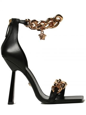 Black Sandal with chain details