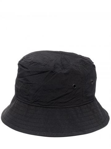 Ripstop drawstring black bucket Hat