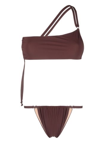 Brown one-shoulder bikini