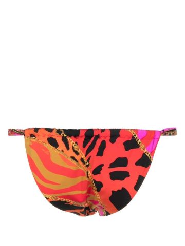 Slip bikini multicolore con stampa animalier