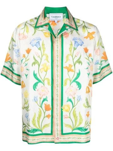 L'Arche Fleure short-sleeved shirt with multicolored print