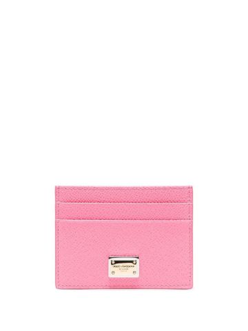 Pink Dauphine card case with appliqué